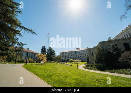 Berkeley, USA - MARZO 18 2019: Vista dell'Università della California, Berkeley in una giornata di sole Foto Stock