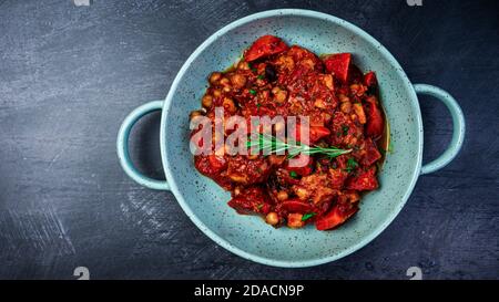 ceci marocchini tajin con pollo Foto Stock