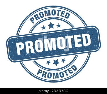 timbro promosso. firma promossa. etichetta grunge rotonda Illustrazione Vettoriale