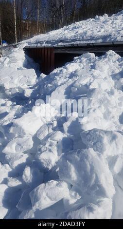 Innevato in cabina Foto Stock