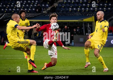 Broendby, Danimarca. 11 Nov 2020. Jonas Wind (21) della Danimarca ha visto nella partita internazionale di amicizia tra la Danimarca e la Svezia sul Broendby Stadion di Broendby. (Photo Credit: Gonzales Photo/Alamy Live News Foto Stock