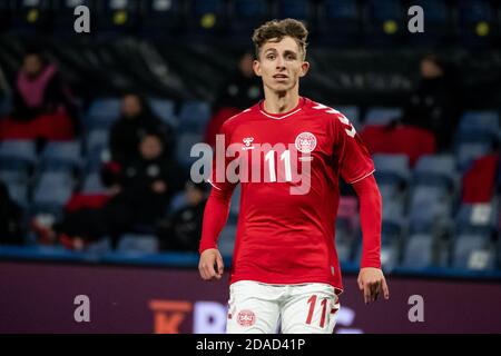 Broendby, Danimarca. 11 Nov 2020. Jesper Lindstroem (11) della Danimarca ha visto nel fiammifero internazionale amichevole fra la Danimarca e la Svezia sul Broendby Stadion a Broendby. (Photo Credit: Gonzales Photo/Alamy Live News Foto Stock