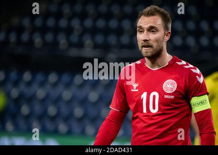 Broendby, Danimarca. 11 Nov 2020. Christian Eriksen (10) della Danimarca ha visto nel match internazionale di amicizia tra Danimarca e Svezia sul Broendby Stadion di Broendby. (Photo Credit: Gonzales Photo/Alamy Live News Foto Stock