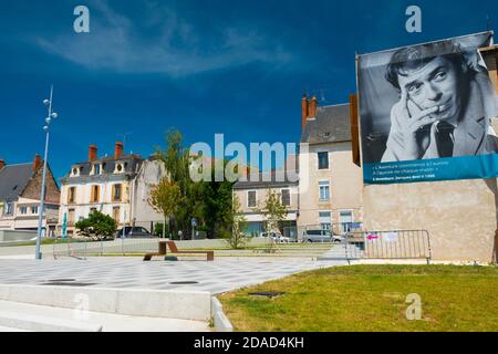 Francia, Cher (18), Vierzon, luogo Jacques Brel in omaggio alla sua canzone 'Vesoul' dove egli cita la città Foto Stock