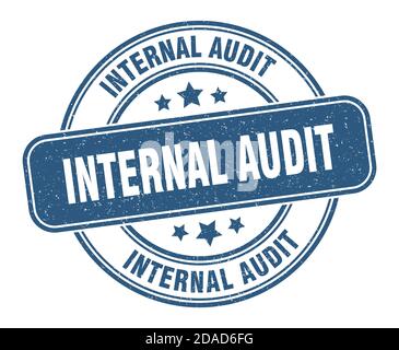 timbro di controllo interno. firma di controllo interno. etichetta rotonda a grunge Illustrazione Vettoriale