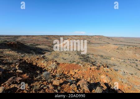 Vista panoramica dal Deon's Lookout, Diamantina Shire, tra Birdsville e Windorah, Queensland, QLD, Australia Foto Stock