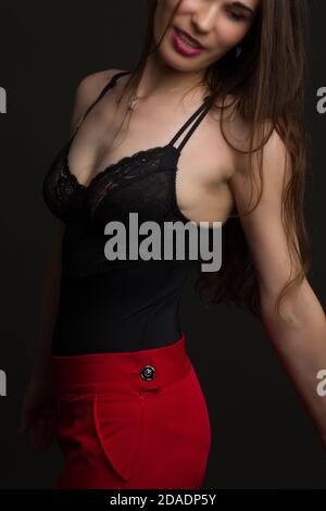 Ritratto di una giovane donna nello Studio Foto Stock