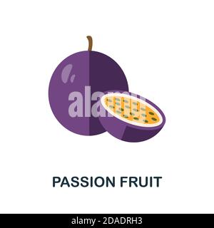 Icona frutto della passione. Elemento semplice della raccolta di frutta. Icona Creative Passion Fruit per web design, modelli, infografiche e altro ancora Illustrazione Vettoriale