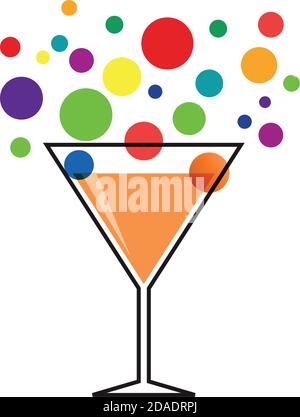 Cocktail vettoriale fizzy in forma astratta Illustrazione Vettoriale