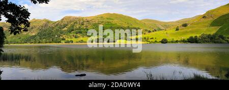 Vista su Brothers Water e la valle Hartsop, passo Kirkstone, Lake District National Park, Cumbria, Inghilterra, Regno Unito Foto Stock