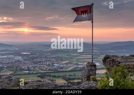 Geografia / viaggio, Germania, Baviera, Bad Staffelstein, look-out dal Staffelberg su Bad Staffelst, diritti aggiuntivi-liquidazione-Info-non-disponibile Foto Stock