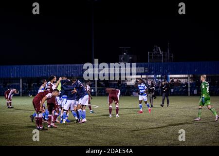 Oxford City 2 Northampton Town 1, 09/11/020. Court Place Farm, fa Cup 1° turno. Foto di Simon Gill. Foto Stock