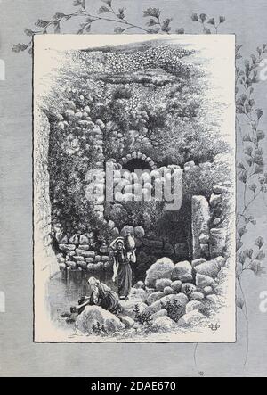 La piscina superiore di Siloam dal libro pittoresco Palestina, Sinai, ed Egitto dal colonnello Wilson, Charles William, Sir, 1836-1905. Pubblicato a New York da D. Appleton and Company nel 1881 con incisioni in acciaio e legno da disegni originali di Harry Fenn e J. D. Woodward Volume 1 Foto Stock