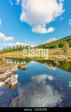 Alpe di Fanes / Alpe di Fanes, Dolomiti di Fanes Sennes Braies, San Vigilio di Marebbe / Santa Vigil in Enneberg, Bolzano, Alto Adige / Südtirol, Italia, Europa, Foto Stock