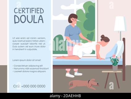 Modello vettoriale piano doula poster certificato Illustrazione Vettoriale