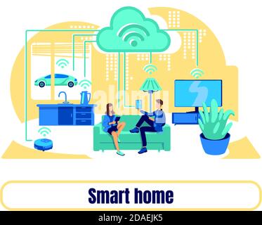 Vettore concettuale piatto Smart Grid Illustrazione Vettoriale