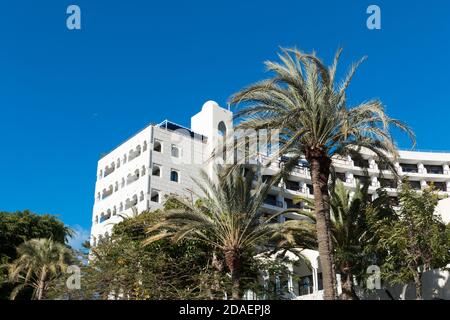 Seaside Sandy Beach Hotel, un famoso hotel sul mare a Maspalomas, Spagna. Foto Stock