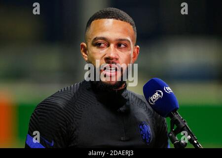 ZEIST, 09-11-2020 , Sportcentrum KNVB, Trainingscentrum KNVB in Zeist, stagione della Lega delle Nazioni 2020-2021. Formazione nazionale olandese. Il giocatore olandese Memphis Depay durante l'allenamento. Foto Stock