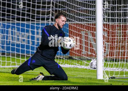 ZEIST, 09-11-2020 , Sportcentrum KNVB, Trainingscentrum KNVB in Zeist, stagione della Lega delle Nazioni 2020-2021. Formazione nazionale olandese. Portiere olandese Joel Drommel durante l'allenamento. Foto Stock