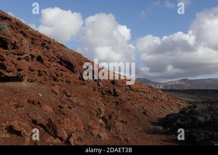 Lanzarote rosso montagna montana roja Foto Stock