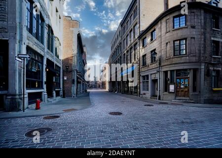 Montreal,Quebec,Canada,8 Giugno 2020.Empty St-Paul Street in Old Montreal.Credit:Mario Beauregard/Alamy News Foto Stock