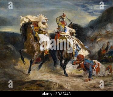 Eugene Delacroix, pittura, il combattimento di Giaour e Hassan, 1826 Foto Stock