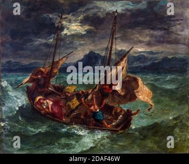 Eugène Delacroix, Cristo sul mare di Galilea, pittura, 1854 Foto Stock