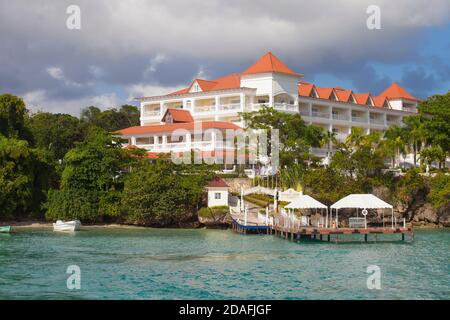 Repubblica Dominicana, Penisola Orientale De Samana, Semana, Vista del Gran Bahia Principe Cayacoa Hotel Foto Stock