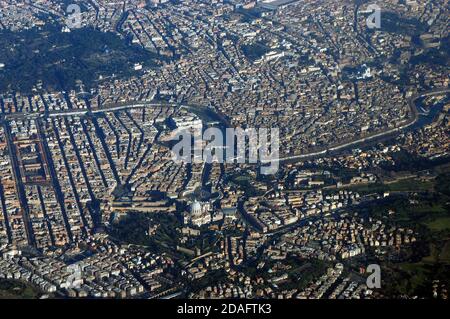 Veduta aerea del centro storico di Roma Foto Stock