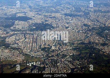 Veduta aerea del centro storico di Roma Foto Stock