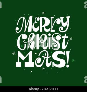 Trendy Merry carta tipografia di Natale Illustrazione Vettoriale