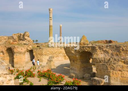 Rovine romane di Cartagine, patrimonio dell'umanità dell'UNESCO, Tunisia Foto Stock