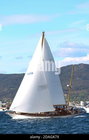 22e Voiles - Saint Tropez, Francia - Meerblick 29 vela - paesaggio, COVID-19, coronavirus - Set, 27, 2020 - p.m. 4 - Port de Saint Tropez Foto Stock