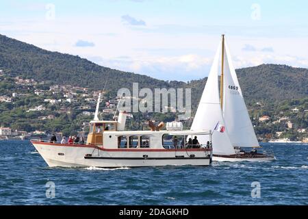 22e Voiles - Saint Tropez, Francia - Meerblick 29 vela - paesaggio, COVID-19, coronavirus - Set, 27, 2020 - p.m. 4 - Port de Saint Tropez Foto Stock