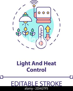 Icona del concetto di controllo della luce e del calore Illustrazione Vettoriale