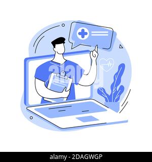 Illustrazione vettoriale del concetto astratto di TeleHealth. Illustrazione Vettoriale