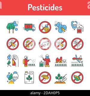 Nessuna icona della linea di colore Pests impostata. Pittogrammi per pagina Web, app mobile, promo. Illustrazione Vettoriale