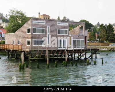 Edificio sul lungomare di Astoria, oregon Foto Stock