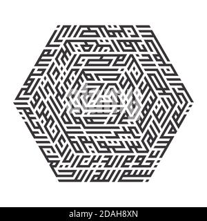 Al-Fatihah (l'Opener) al-Quran Kufi Calligraphy in Hexic Layout Illustrazione Vettoriale