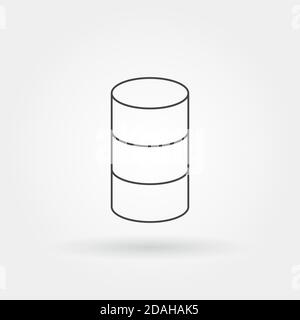 icona del database singola isolata con stile linea o contorno moderno Illustrazione Vettoriale