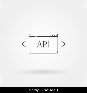 icona api singola isolata con linea moderna o stile di contorno Illustrazione Vettoriale