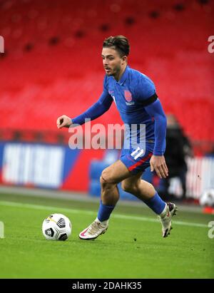 Londra, Regno Unito. 12 Nov 2020. Jack Grealish (Inghilterra), all'incontro internazionale di amicizia tra Inghilterra e Repubblica d'Irlanda allo stadio di Wembley, Londra, Regno Unito, il 12 novembre 2020. Credit: Paul Marriott/Alamy Live News Foto Stock