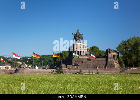 Geografia / viaggio, Germania, Renania-Palatinato, Coblenza, Kaiser William Monument for Emperor Wilhel, Additional-Rights-Clearance-Info-Not-Available Foto Stock