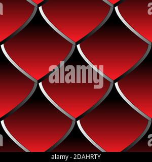 Bilance per draghi con catena rossa senza cuciture. Scala drago. Sfondo semplice. Illustrazione Vettoriale