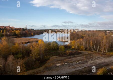 Vista sul lago di uccelli Råstasjön. Foto Stock