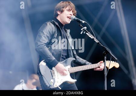 Jake Bugg si esibisce sul palco principale al 2017 OnBlackheath Music Festival Foto Stock