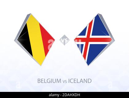 Campionato europeo di calcio Belgio vs Islanda, Lega A, Gruppo 2. Illustrazione vettoriale. Illustrazione Vettoriale