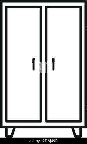 Icona guardaroba con ripostiglio, stile outline Illustrazione Vettoriale