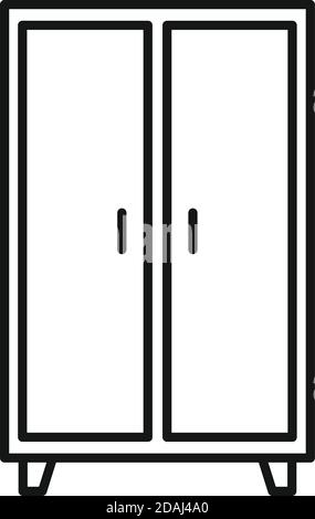 Icona guardaroba con ripostiglio, stile outline Illustrazione Vettoriale