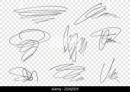 Matita scrawls illustrazioni vettoriali set Illustrazione Vettoriale